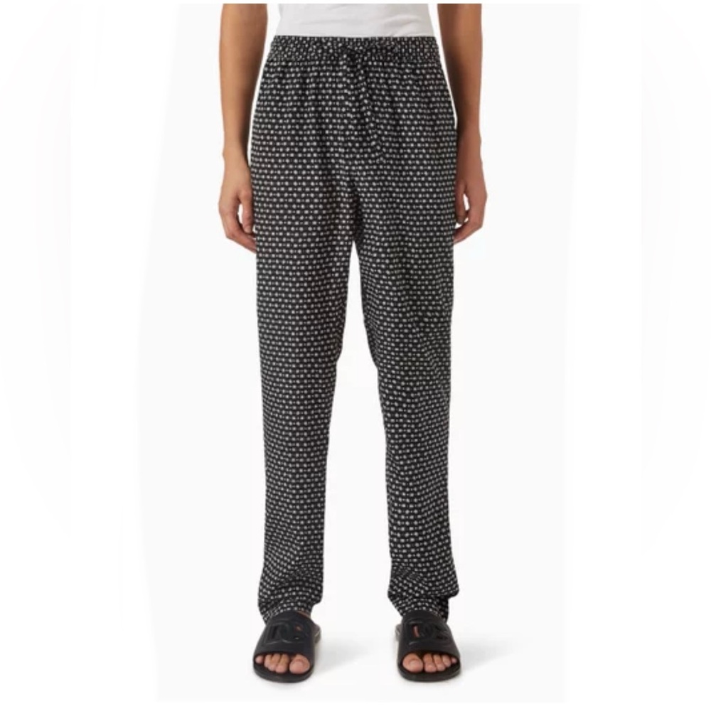 Concepts by Claiborne Print Pull On Pants Medium Black Red Lounge Career